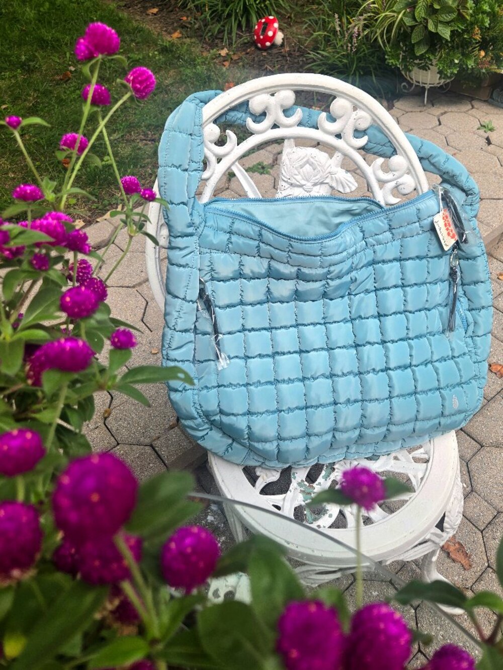 Free people movement quilted carry all bag in rare seafoam